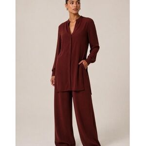 Andrea Iyamah Chocolate Uchi Outfit Straight Leg High Waist Pants Size M NWT